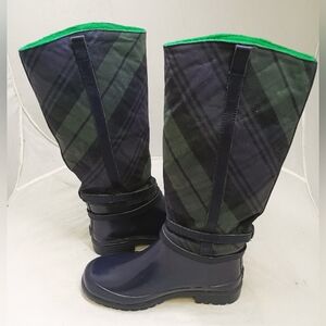 Sperry Plaid Rain Boots 7